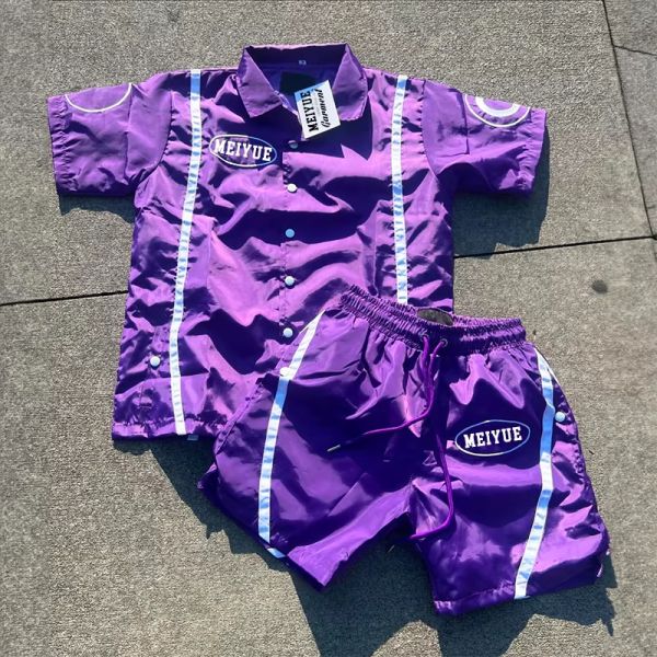 Custom Windbreaker Buttons Polyester Nylon Polo Shirt 2 Piece Set Shorts Jogging Suit Men T Shirts Short Set Tracksuit for Men