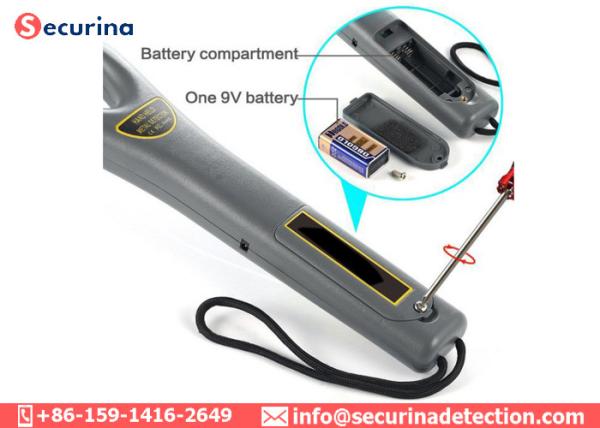 240VAC Hand Held Security Detector 22KhZ LED Vibration Alarm 6hrs Charging
