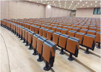 Fabric Padded Retractable Bleacher Seating Primy Upholstery For Entertainment Center
