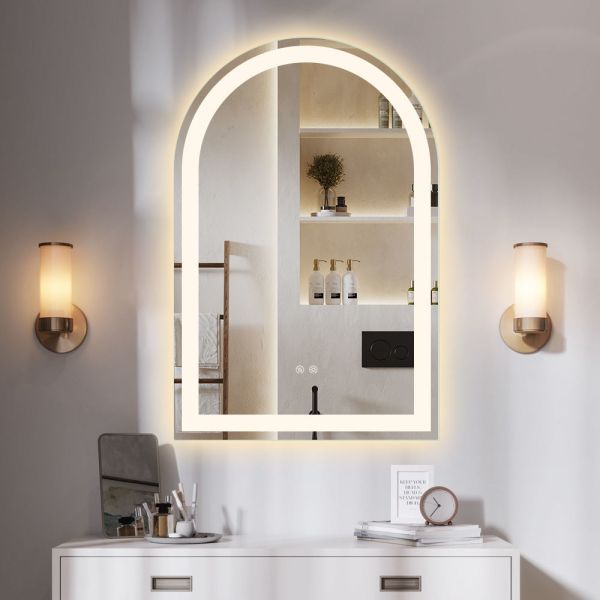 Frameless Smart Touch Screen LED Mirror Wall Mounted Bathroom Vanity Mirror