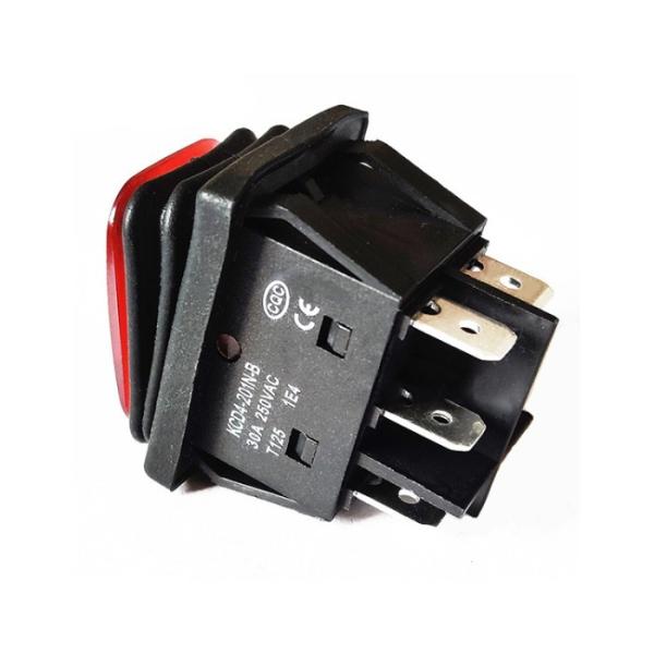 30A 250V Heavy Duty 6 Pin DPST IP67 Sealed Waterproof T125 Auto Boat Marine Toggle Rocker Switch With LED 12V 220V 30x22
