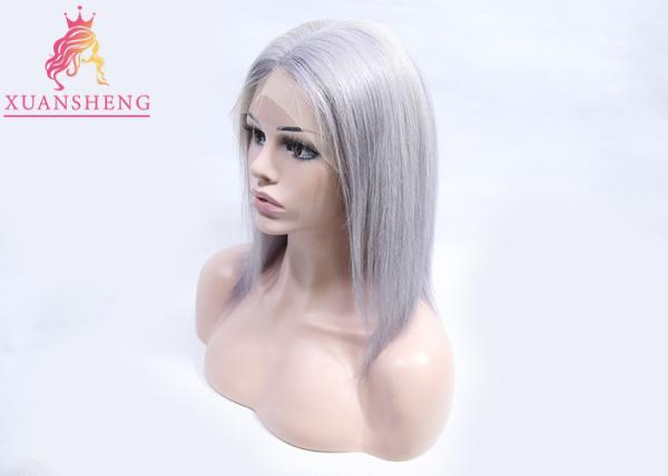 Amazing Custom Human Hair Wigs 150% Density Cuticle Aligned Grey Hair Wig