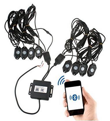 DC 9 - 30V 8 Pods Rock Lights For Trucks with Bluetooth Remote Controller