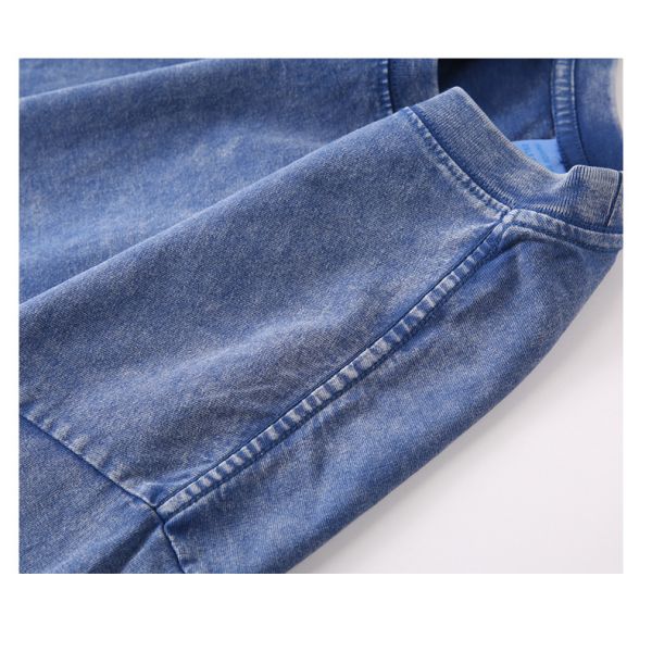 280g Heavy Retro Washed Distressed Short-sleeved T-shirt Men's Loose Cotton Half Sleeves Top