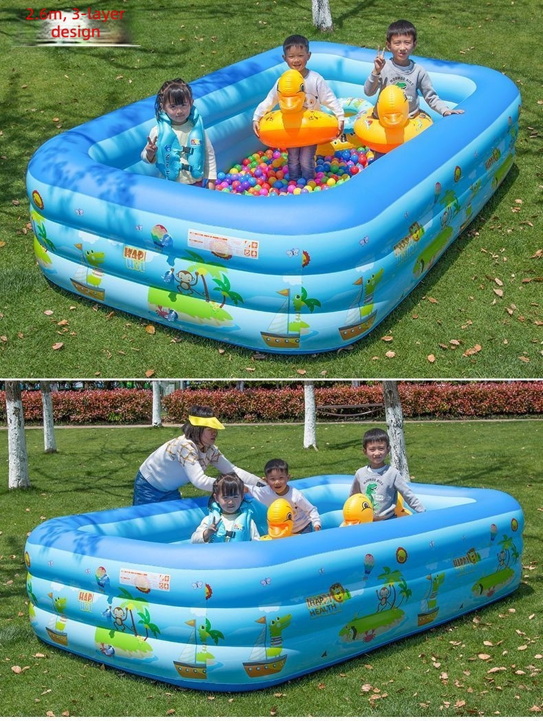 Inflatable Swimming Pool for Children Home Outdoor Use Extra-Large Family Pool Colorful Durable Thick PVC Constant Temperature