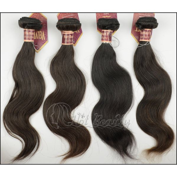 Natural Black Virgin Human Hair Extensions Body Wave