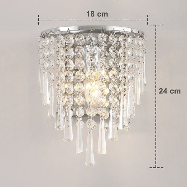 Modern Led Crystal Wall Lamp Tricolor Light Bedside Lamp silver wall light(WH-OR-26)