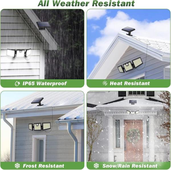 IP44 Solar Sconce Lights 500LM Smart Outdoor Wall Light 1.5W