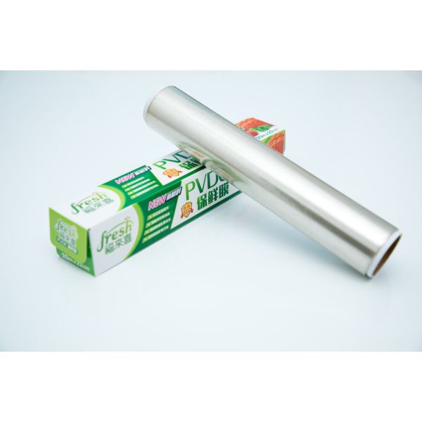 High Barrier PVDC Cling Film Wrapping Easy Attach Food Stretch Wrap Film Roll BPA Free