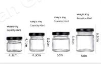 Quadrado vazio claro Honey Food Glass Jar Packaging com tampa 50ml do metal - 650ml