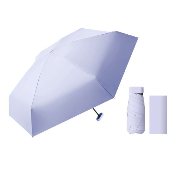 Wholesale Mini Umbrella UV Block 6 fold umbrella card bag easy to carry dual used Tiny umbrella