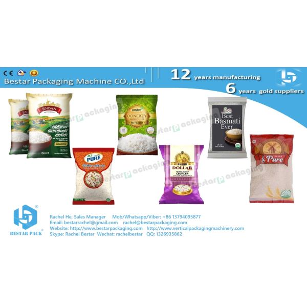 Automatic rice 500g pouch packaging machine with 10 heads weigher BSTV-750AZ