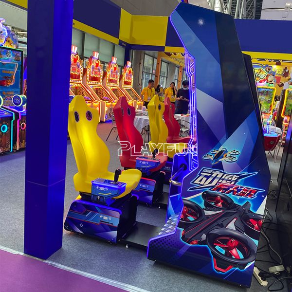 Playfun 2 Players Video Arcade Racing Games Crazy Drone 55 Inch Screen Simulator Cars Driving Game Machine