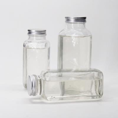 Glass Juice Bottles Squared Juice Glass Bottles With Tamper Proof Cap For Juice Beverage Packaging