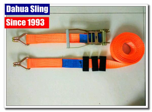 Durable Orange Marine Winch Strap , 12000 Lb Winch Hook Strap Acid Resistance