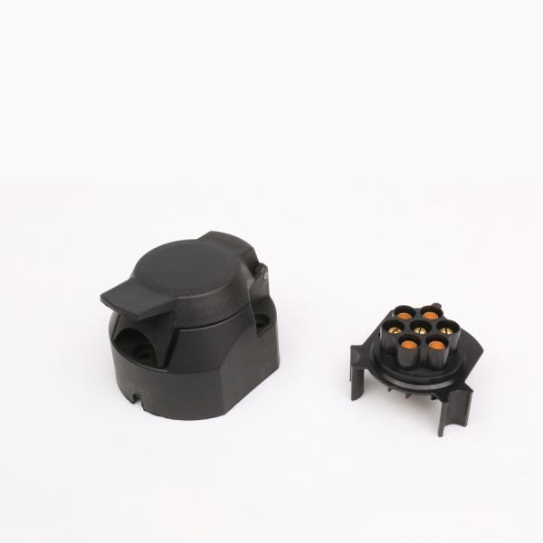 Polyamide / Brass 7 Pin Trailer Plug And Socket / 7 Pole Trailer Electrical Connector