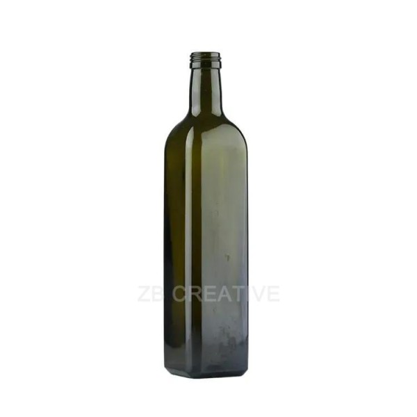 750ml Marasca Glass Bottle Screw Cap Square Olive Oil Packaging Container 535g 6719S-2