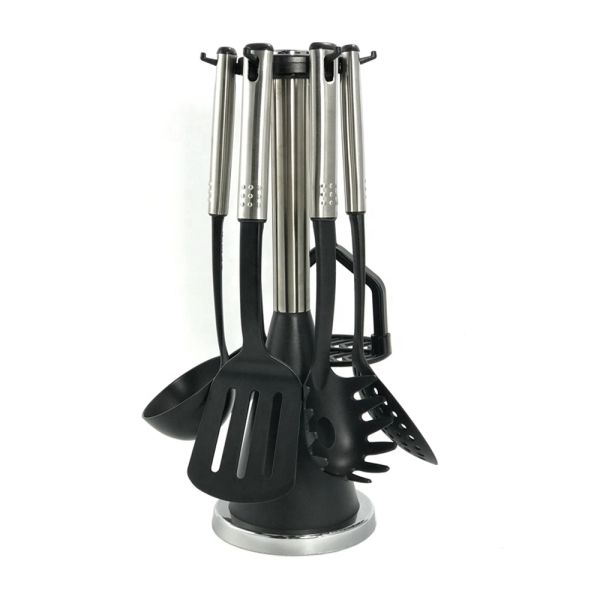 Tableware Kitchen Utensils Set with Silk Printing Logo and Nylon Spoon Holder Masher