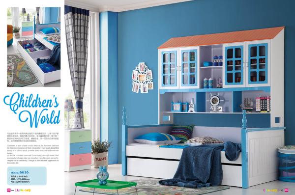 children bunk bed with bookcase furniture,#6616