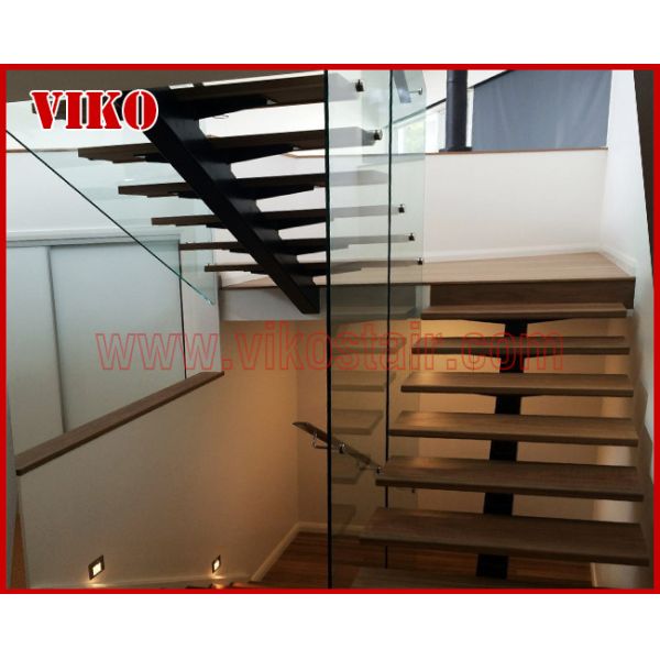 Straight Stringer Staircase VK04S Tempered Glass, 304 Stainless steel glass stainoff,stainless steel handrail