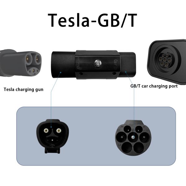 GBT Interface Standard Black 7kw Tesla EV Charging Adapter NACS to Car Connector Socket Switch 32A Output Current EV Charger