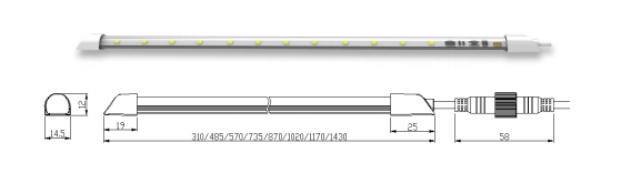ONN-X3E IP65 Vapor Sealed Refrigerator Light Bar DC12/24V AC220V Optional