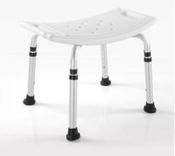 Removable Back Adjustable Bath Seat Aluminium Alloy Bule White Height 50cm