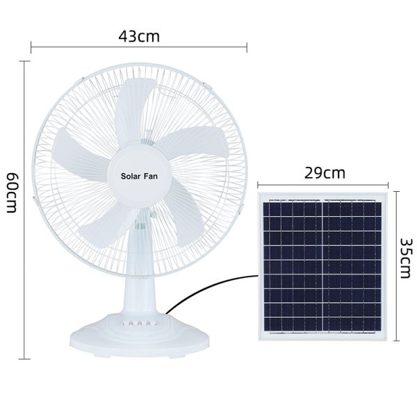 12V 15W SAA Emergency Solar Fan 14in Metal Pedestal Fan For Outdoor
