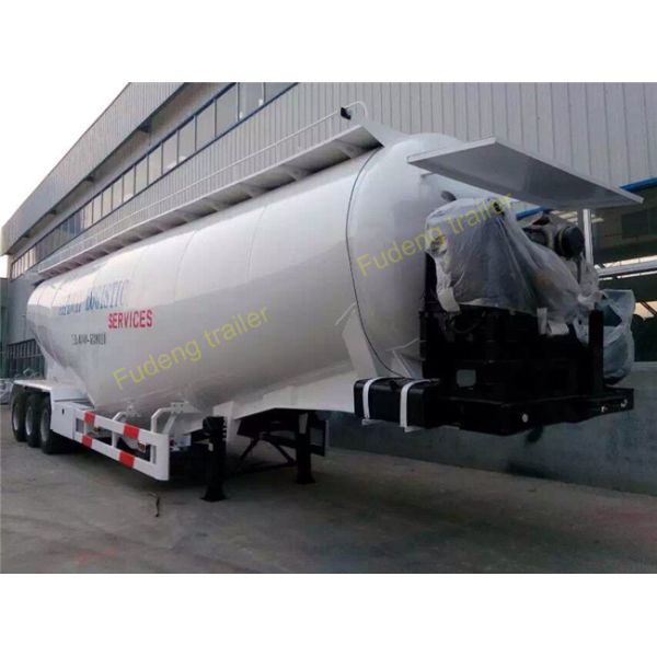 V / W Shape 80 Ton Bulk Cement Semi Trailer For Carrying Cement ,  Powder , Silos