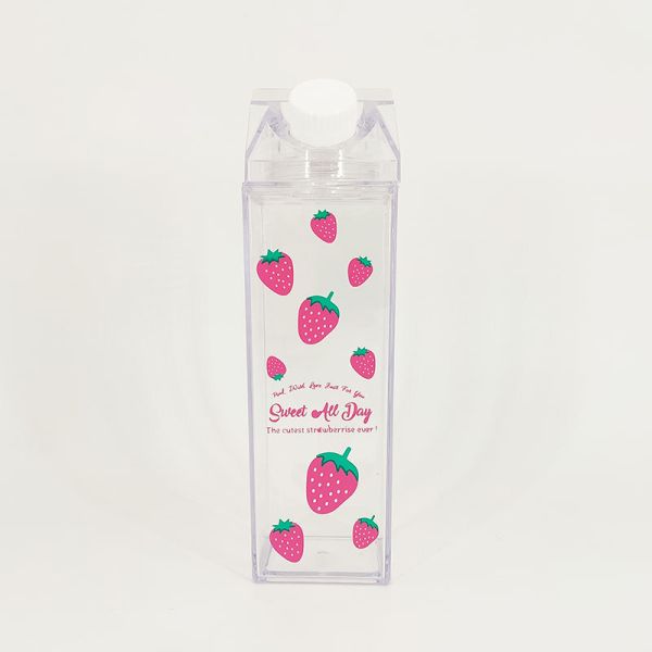 Customized Logo Acceptable 500ml 1000ml Transparent Acrylic Milk Carton Water Bottle