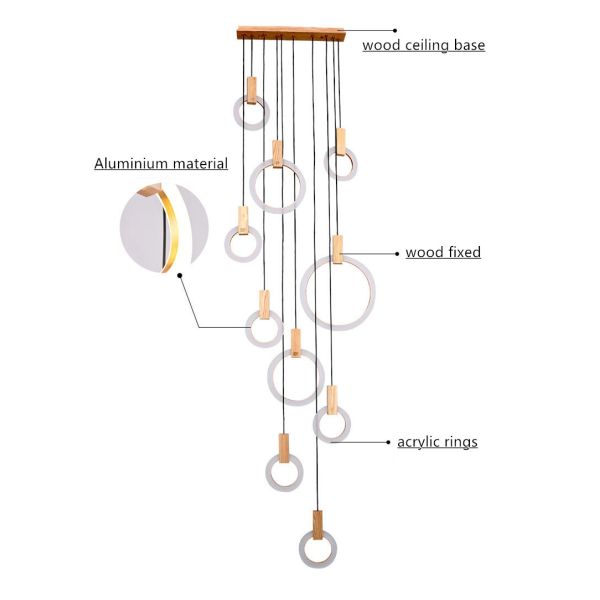 Приспособление освещения лампы падения столовой гостиницы лестницы виллы современного круга акриловое