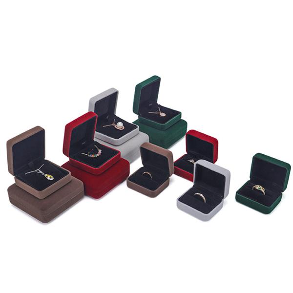 Boîte de bijoux verte personnalisée LED Velours de bijoux Package avec luxe et personnalisé Ring Box