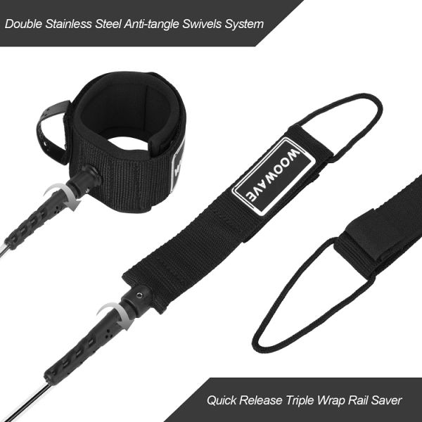 10' Coiled SUP Leash for WOOWAVE Stand up Paddle Board TPU Material Combo Set Offered