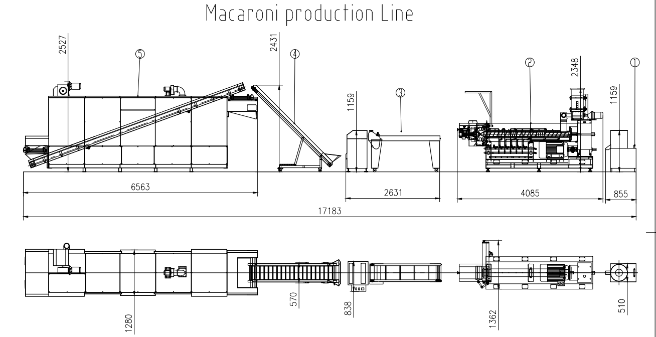 штрангпресс еды винта мотора 200kg/H Сименс одиночный для макаронных изделий макарон