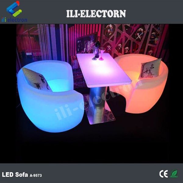 Commercial PE Plastic LED Glow Furniture , Illuminated LED Lounge Sofa