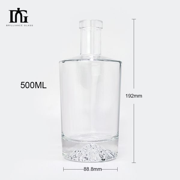 Glass Beverage Bottles 750ml Super Flint Vodka Alcohol Liquor 500ml Spirit Bottle 700ml