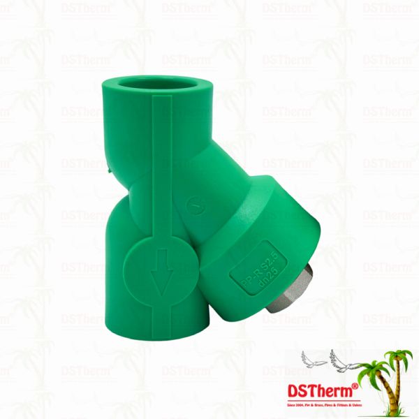 PPR Strainer Valve PN25  Compact Y-Shape Filter Valve 20–32mm for Water Systems