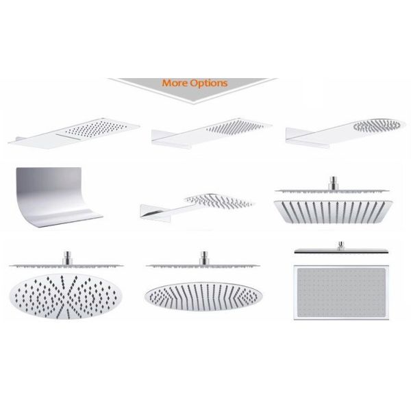 8Inch 20mm Diameter Water Saving Round Stainless Steel Chrome Bathroom Accessory Rain Shower Hand Super Thin