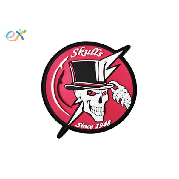 Hook And Loop Custom Rubber Patches , Rubber Rubber Patches For Hats