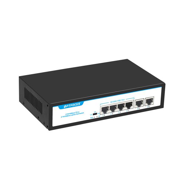 DIN Rail 1.2Gbps FTTX 100M PSE DC52V 4 Port POE Switch