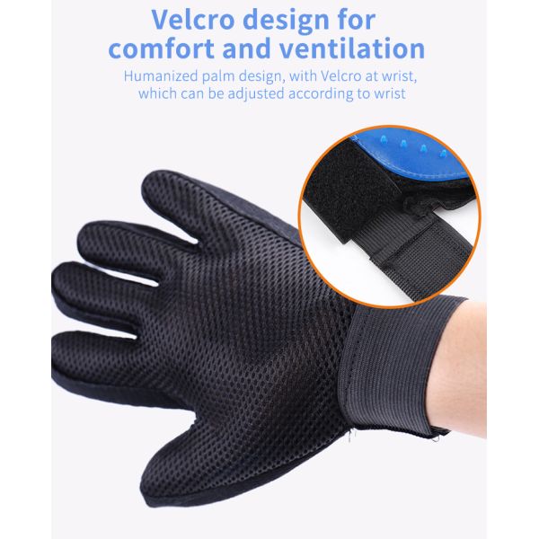 Pequeño Mediano Gran Retirador de pelo para mascotas Mitt Deshedding Guantes de aseo para perros para bañarse