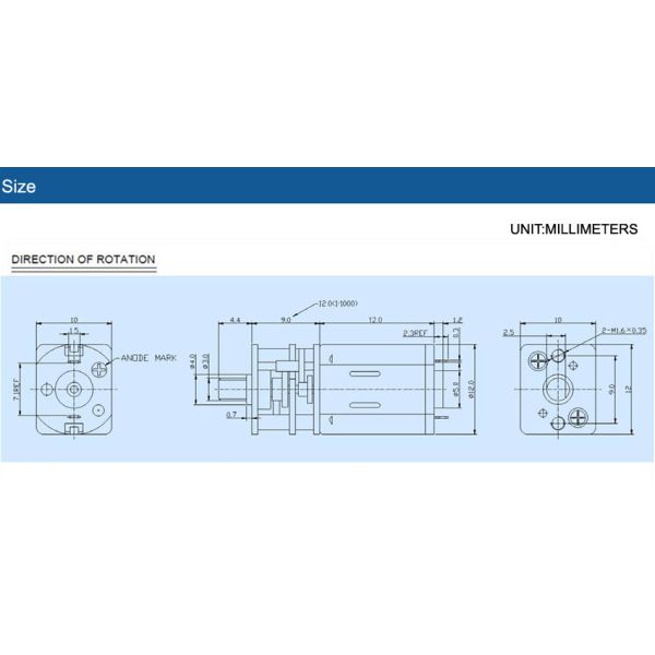 Hofon Motor GM12-N10VA Mini Electric Reduction Metal DC Gear Motor For Intelligent Robots Toy 3V 5V 6V 12V
