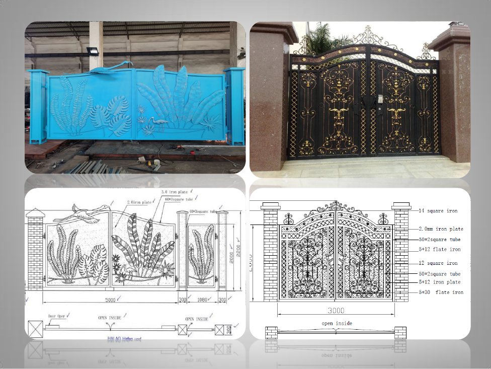 Роскошные старинные конструкции труб из кованого железа Главные ворота для домашнего сада или на улице