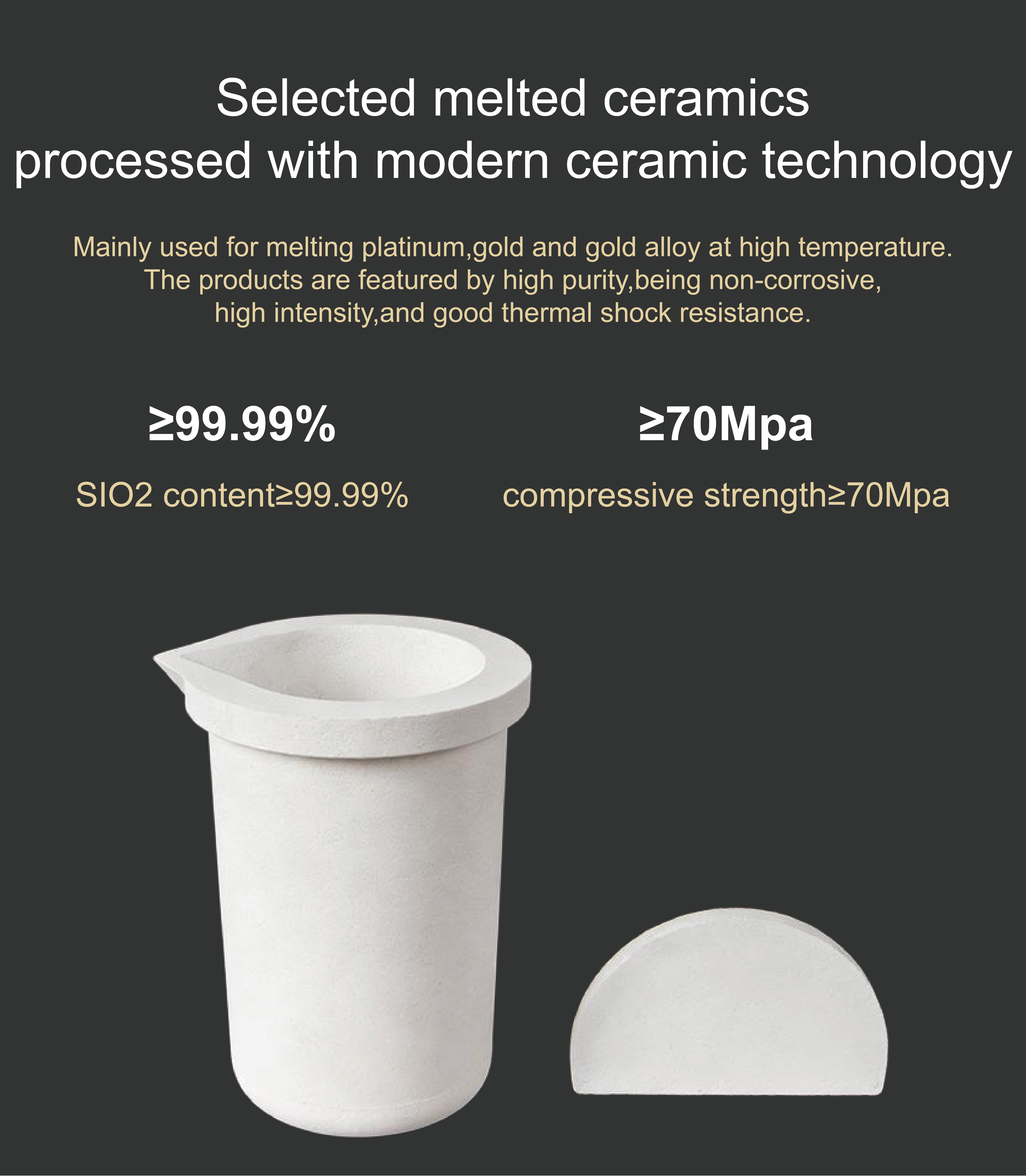 3KG Ceramic Melting Crucible For 3kg PT Melting Furnace