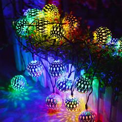 10/20/40/50leds Fairy Moroccan Hollow Metal Ball LED String Lights Battery Powered for Wedding Holiday Indoor Outdoor Decoration