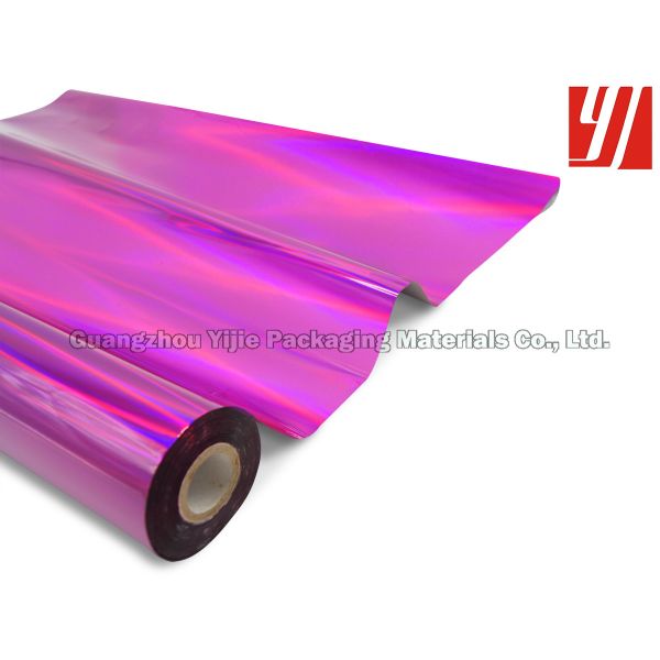 Hoja olográfica rosada del laser el 1.28m*180m para la etiqueta