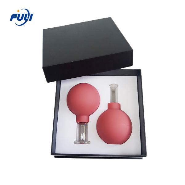 2pcs 15/25mm  Facial Cupping Anti-Cellulite Vacuum Massage Silicone Glass Cupping Set