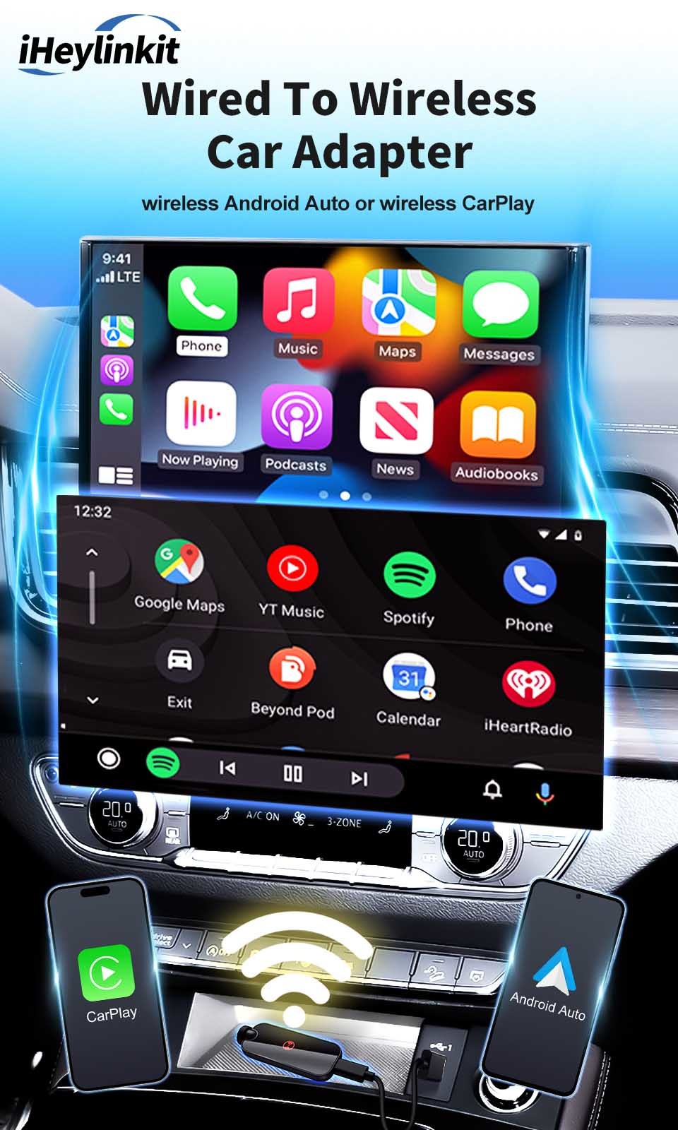 Carplay Android Auto Adapter offers wireless Android Auto upgrade path for vehicles with wired CarPlay and Android Auto systems