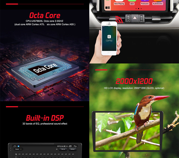 Универсальная автомобильная стереосистема Android 12 Универсальная хост-радиосистема 2K 9,5