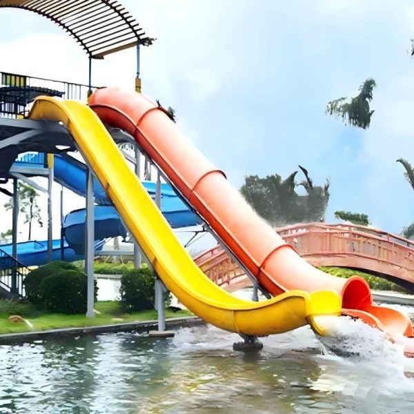 Cannon Barrel / Sled Swimming Pool Slide Dual Lane 5m Height For Water Park